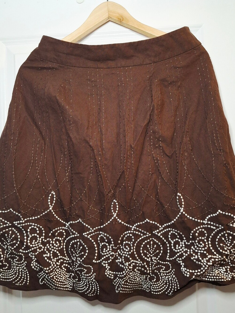 Vintage Y2K Cleo Petites Embroidered Linen Blend Skirt (8)